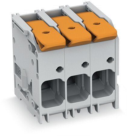 2616-1103/010-000 Lever PCB Terminal Block, 1000 V, 76 A, 18 to 4 AWG Wire, 3 Poles