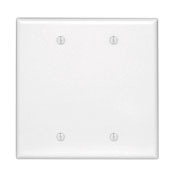 80525-W Midway Size Blank Wall Plate, 2 Gangs, 4.94 in W x 4.875 in H, Thermoset Plastic, White