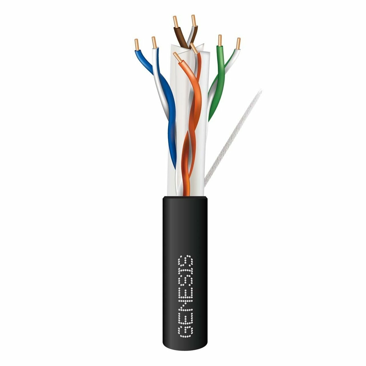 23/4PR CAT 6 PLUS CABLE - 1000 FT REEL - BLACK