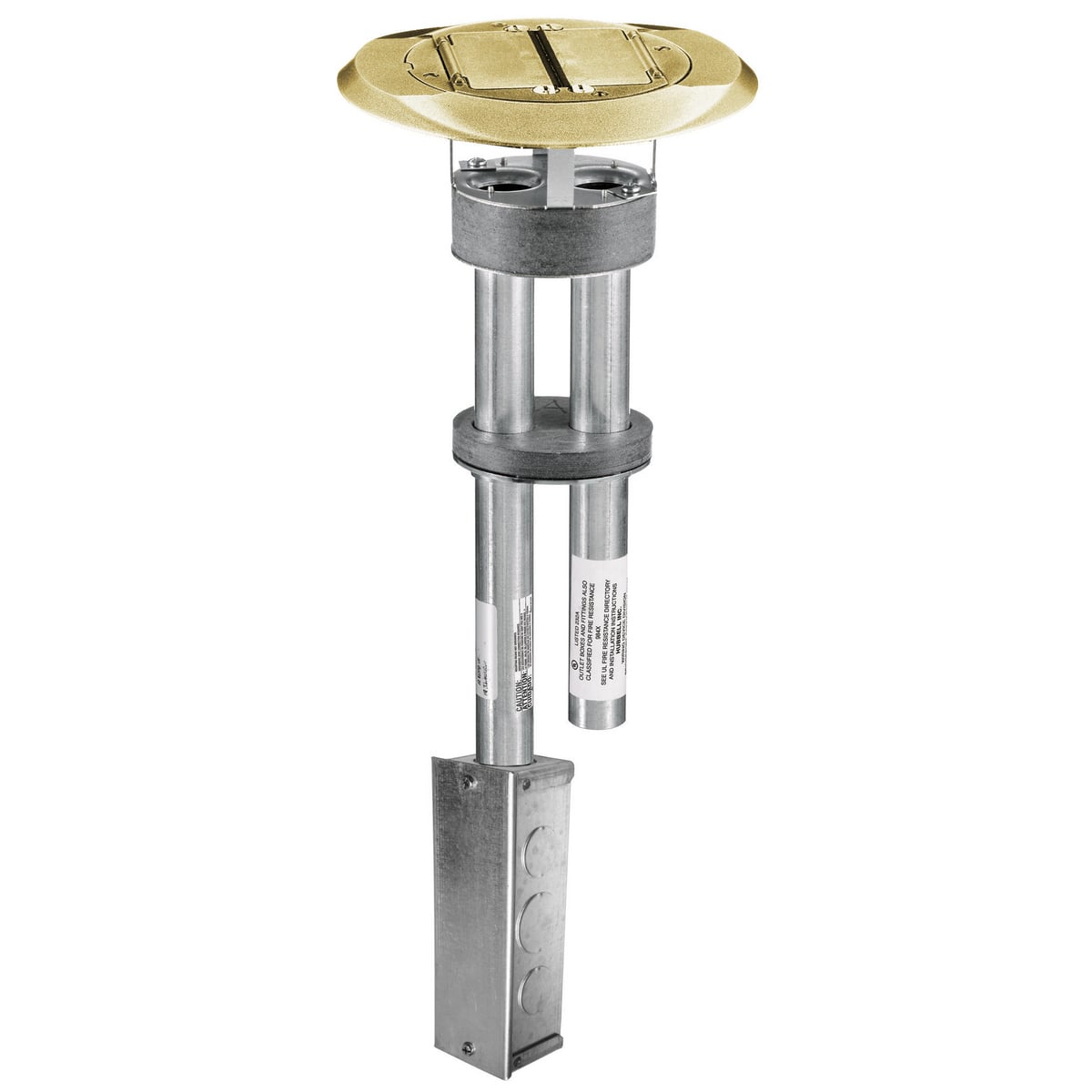 S1PTBRSJ 1-Piece Fire-Rated Flush Standard Poke-Through Complete Unit With Junction Box, 4 in Hole, 8 in Dia x 0.96 in THK Cover, 300 lb Capacity, Composite