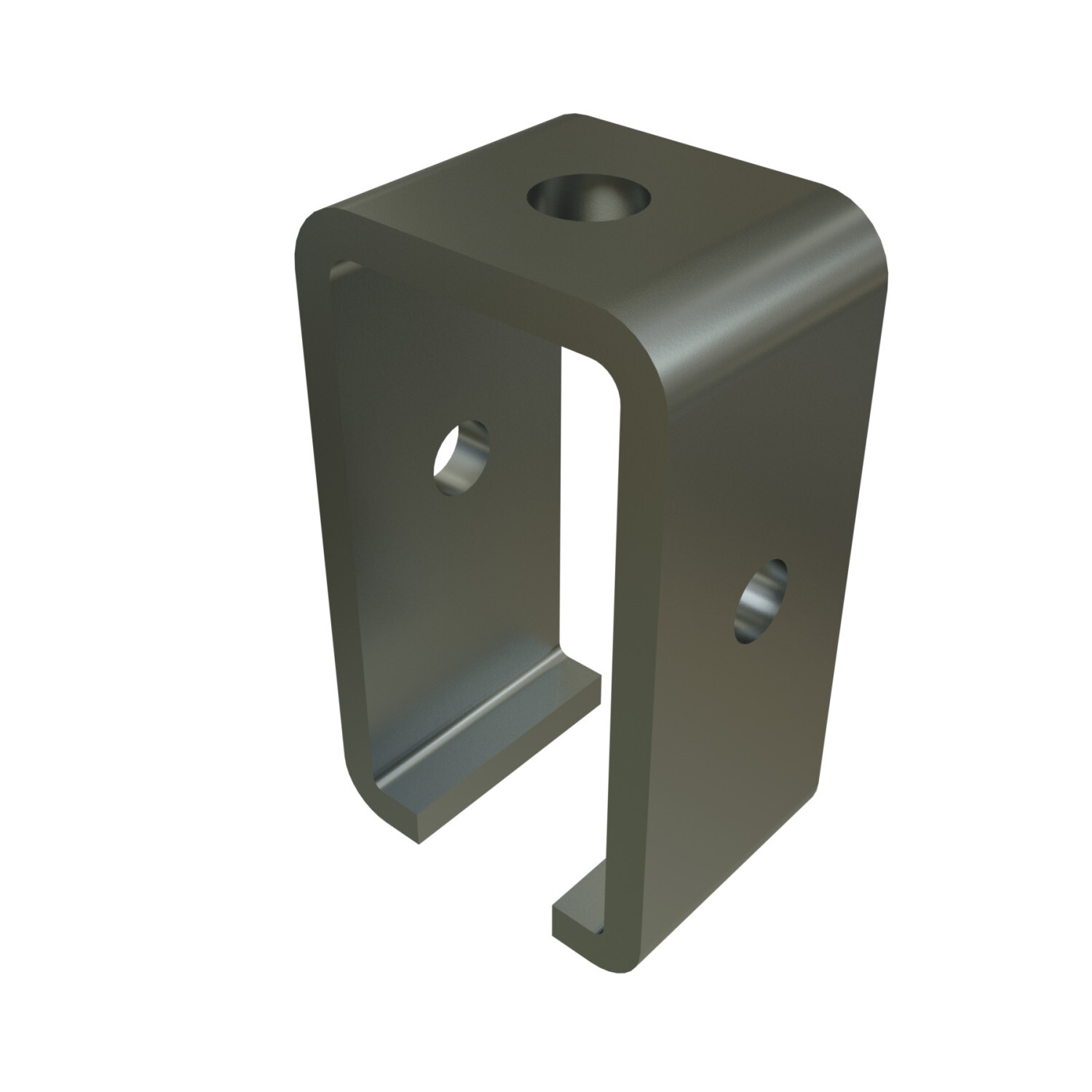 P1834-EG 3-Hole Trolley Track Hanger, 1-5/8 in W, For Use With 1-5/8 in Strut Channel, Steel, Electro-Galvanized