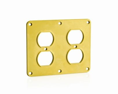 3260-Y Duplex Receptacle Cover Plate, 5.3 in L x 4.3 in W, Polycarbonate