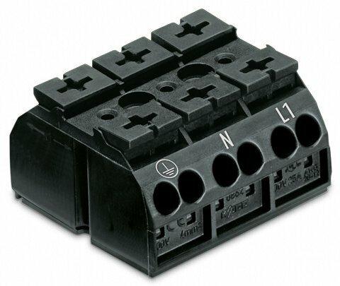 862-1503 Terminal Strip, 500 V, 32 A, 20 to 12 AWG Wire, Black