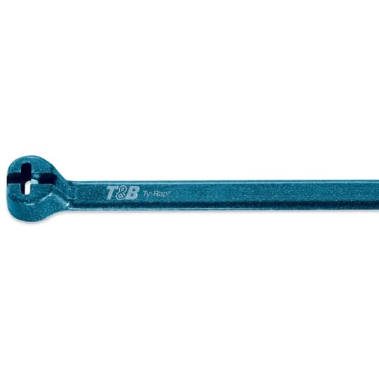 TY25M-NDT Ty-Rap 2-Piece Detectable Cable Tie, 7.015 in L x 0.186 in W x 0.048 in THK, Nylon/Polyamide 6.6, Blue