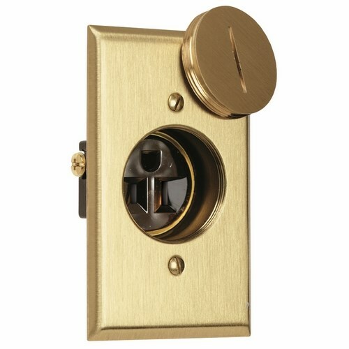 1542TRDR  Floor Box Assembly, One-Gang for Wood Sub-Floors, Brass Plate