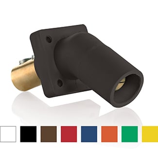 16R27-UB Rhino-Hide 16 Series 45 deg Cam Type Male Taper Nose Single Pole Receptacle, 600 V AC, 400 A, 1/0 to 4/0 AWG Wire, Double Set Screw Connection, NEMA 3R NEMA Rating