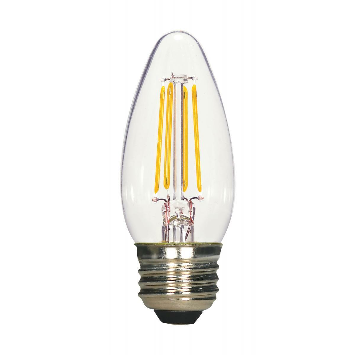 S21730 Dimmable Filament LED Lamp, 4.5 W, 40 W Incandescent Equivalent, E26 Lamp, B11 Candle Shape, 350 Lumens