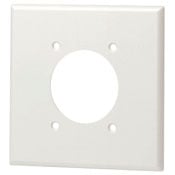 80526-BLK Standard Size Traditional Receptacle Wall Plate, 2 Gangs, 4.562 in W x 4.5 in H, Thermoset, Black
