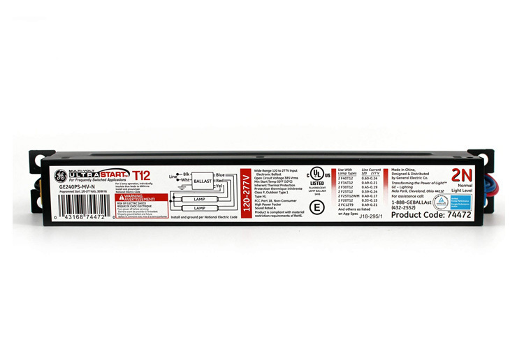 GE260IS-MV-N Linear Electronic Ballast, 60 W Lamp, 120 to 277 V AC, Instant, 1 Ballast Factor