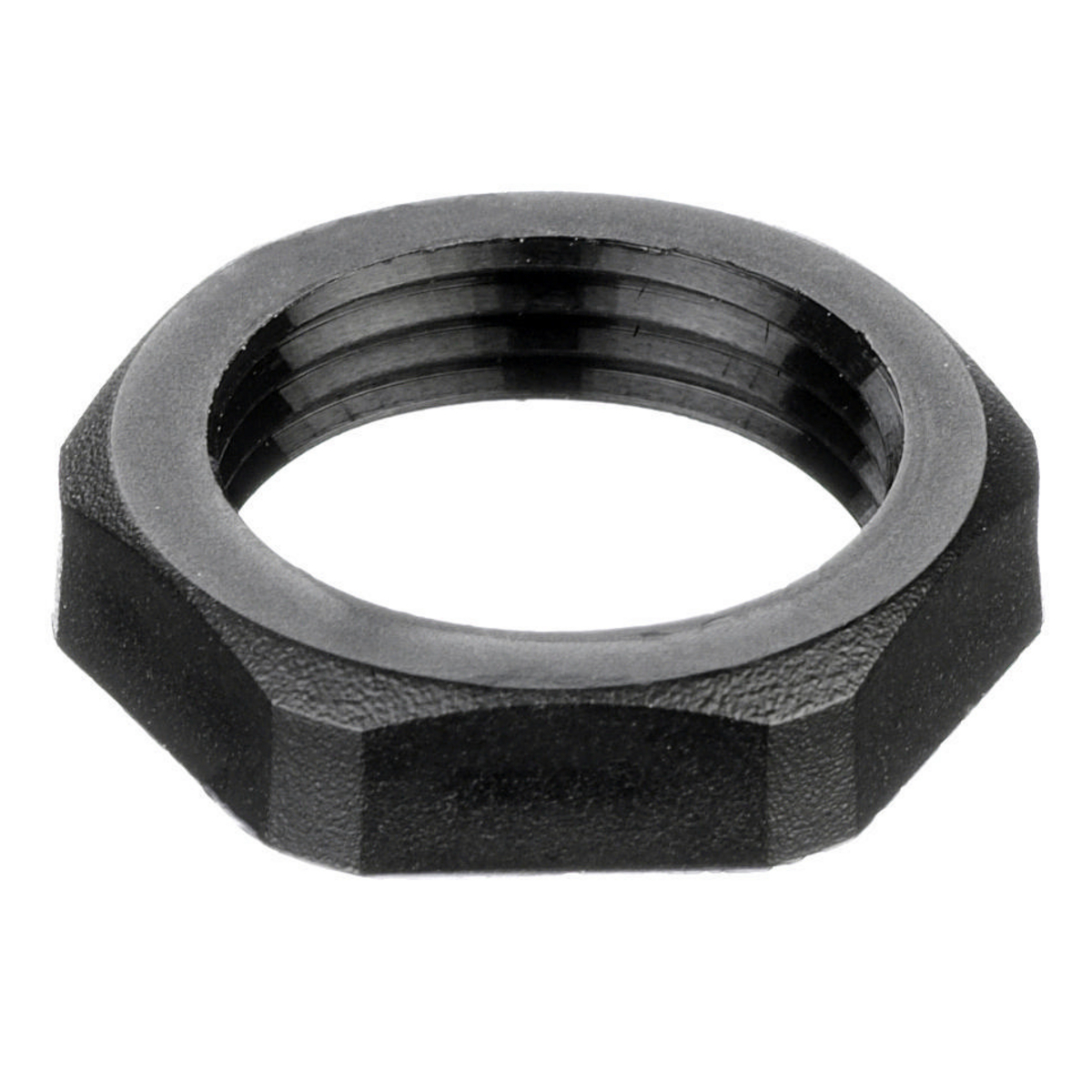 LNM25BPK100 Low Profile Non-Metallic Cord Connector Locknut, 25 mm Thread, For Use With Low Profile Metric Cord Connector, Nylon