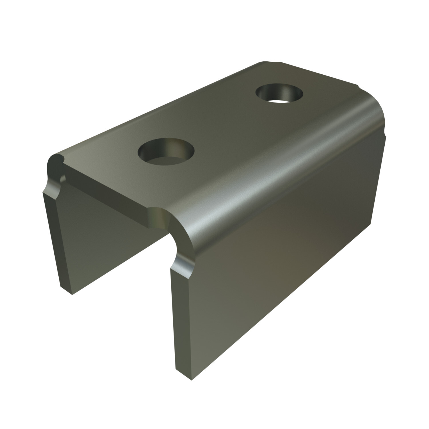 P1376-EG Channel U-Shaped Fitting, 2 Holes, 3-1/2 in L x 1-5/8 in W, For Use With 1-5/8 in W Series Channel, HRPO Steel