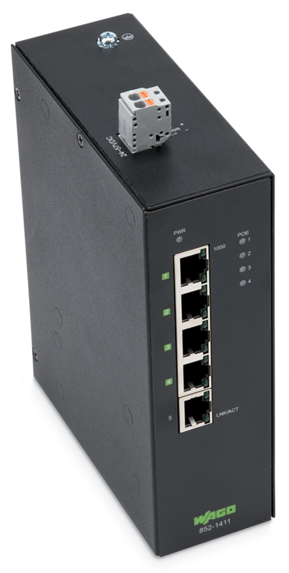 852-1411 852, Ethernet Network, 1000Base-T Interface, (5) Ports, 10. 100. 1000 Mbps Data Transfer