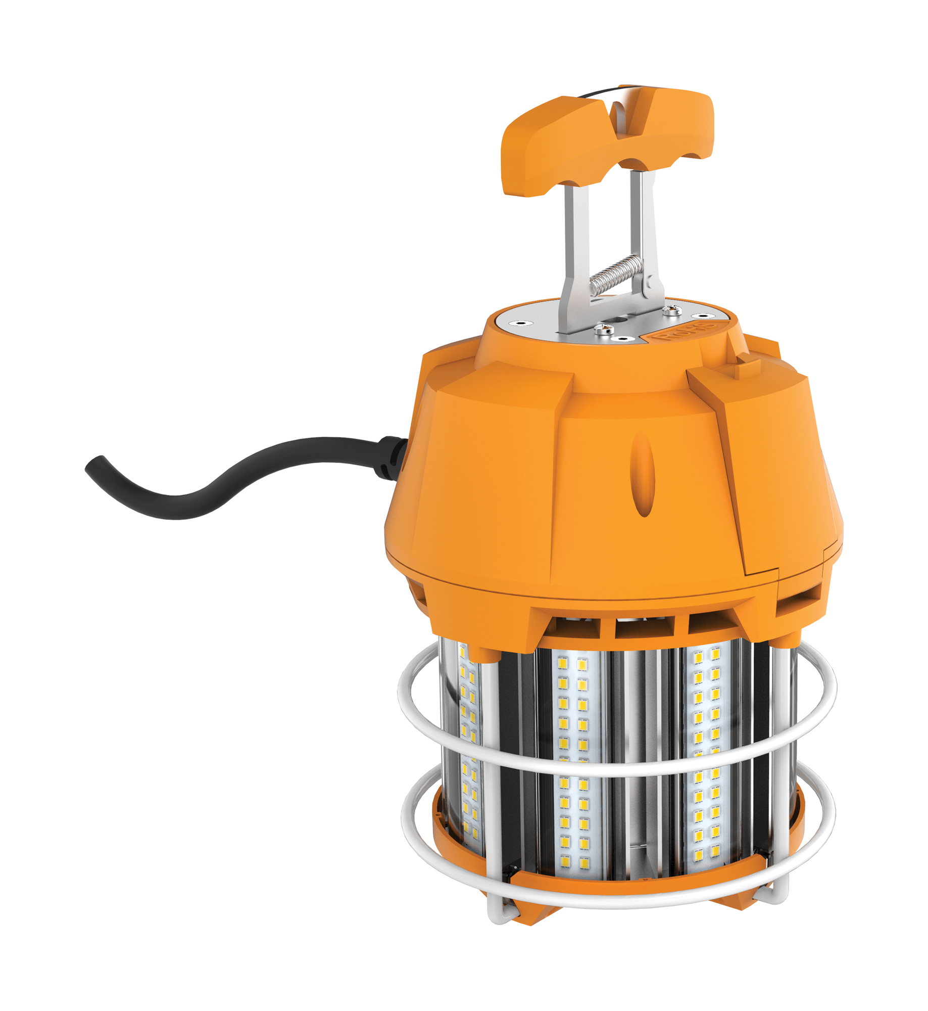 S38939 Corncob HID Replacement Non-Dimmable Temporary Hi-Bay Caged Lamp, LED Lamp, 120 V AC, 3-Prong Plug Base