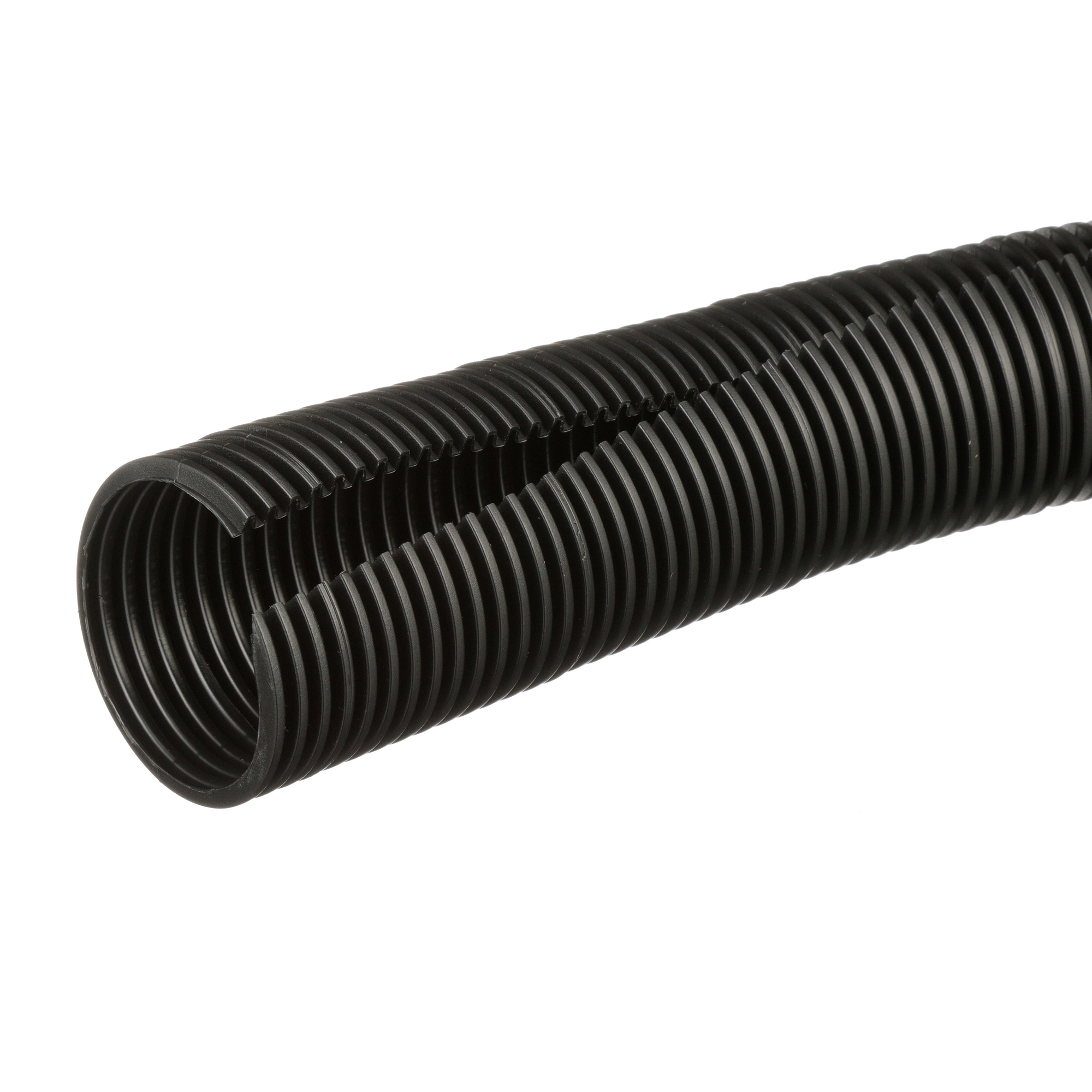 CLT188PUV-0 Corrugated Loom Tubing, 48.01 mm Dia Inside x 270 m L x 0.62 mm THK, UV Resistant Polypropylene, Black