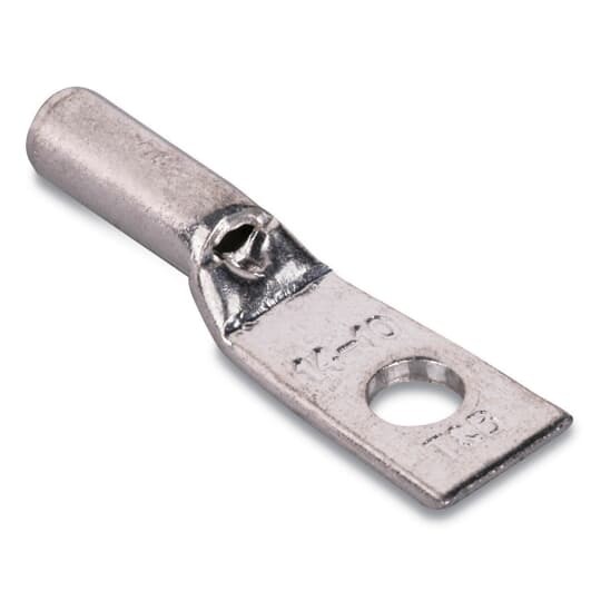 256-30695-263 Color-Keyed 1-Hole Non-Insulated Compression Lug With Peep Hole, 14 to 10 AWG Copper Conductor, Die Code: ERG2002, 1/4 in Stud, Copper