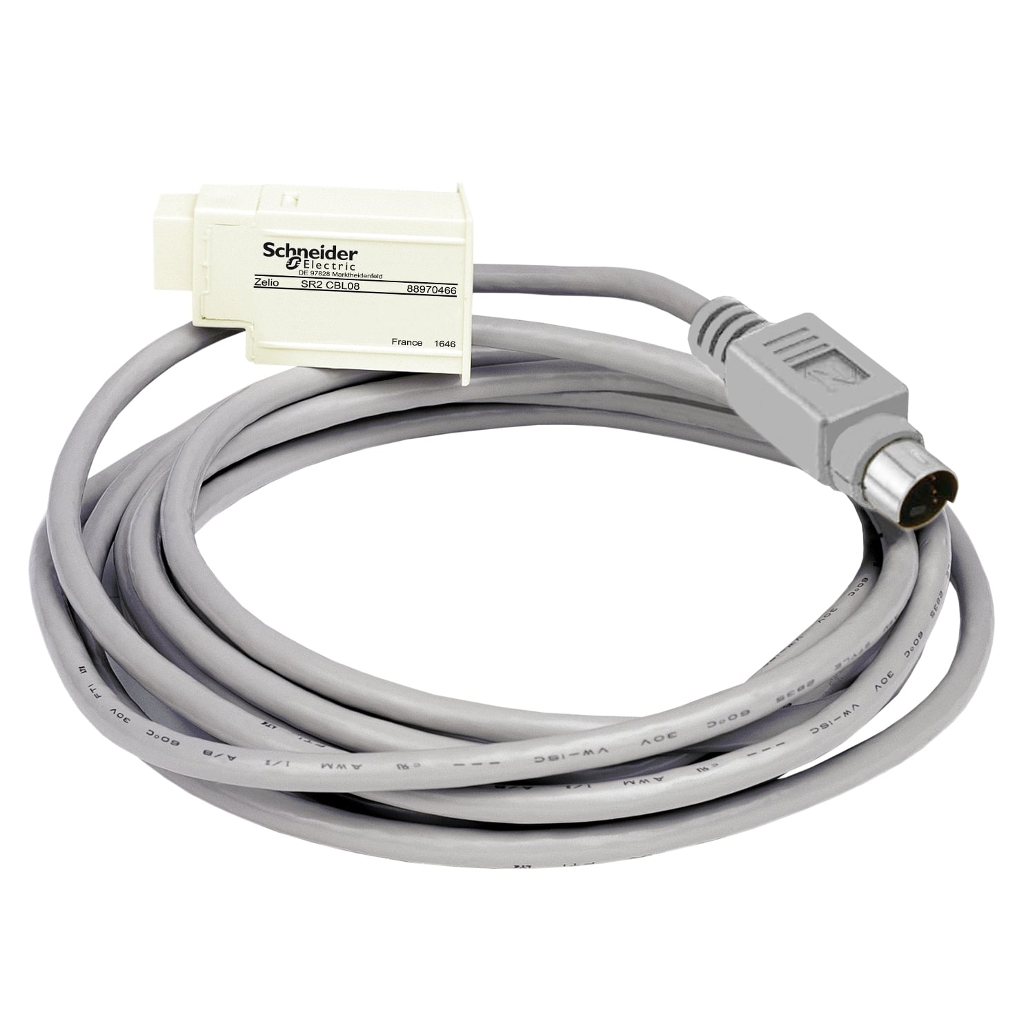 SR2CBL08 Connecting Cable, 8.2 ft L Cable, For Use With Magelis Zelio Logic XBTRT/XBTR/XBTN Small Panel, Compact and Modular Smart Relay