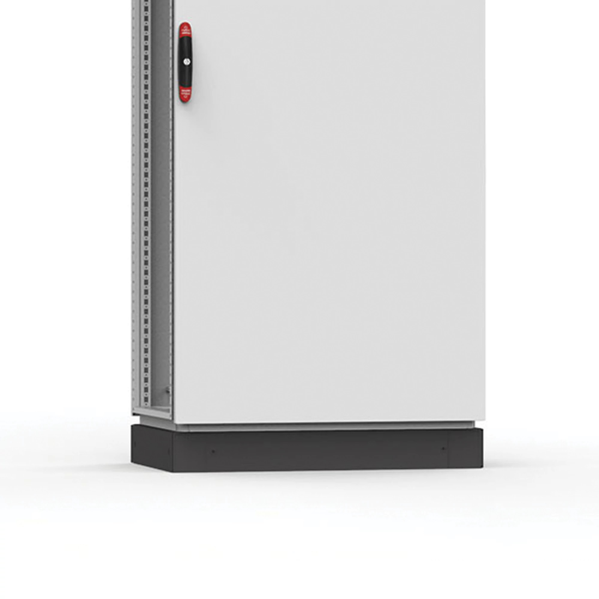 PF2080 Front/Rear Plinth, 31.42 in W x 2.46 in D x 7.87 in H, For Use With 800 mm W x 200 mm H Floor Standing Enclosure, 16 ga Mild Steel, Umbra Gray