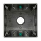 Eaton Crouse-Hinds series weatherproof outlet box, 37.0 cu in, Gray, 2-5/8" deep, Die cast aluminum, Two-gang, (7) 3/4" outlet holes