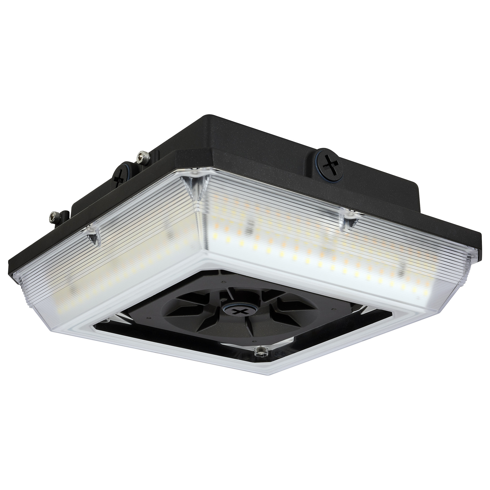 65-636 Nuvo Square Wide Beam Angle Canopy Light, 20, 30, 45 W Fixture, 120 to 277 V, Bronze Housing