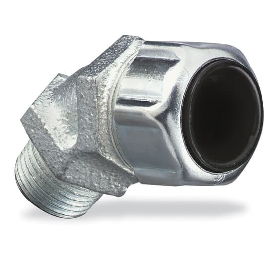 4921 T&B Ranger Liquidtight Strain Relief Cord Connector, 1/2 in Trade, 0.31 to 0.56 in Cable Openings, Malleable Iron, Zinc Plated