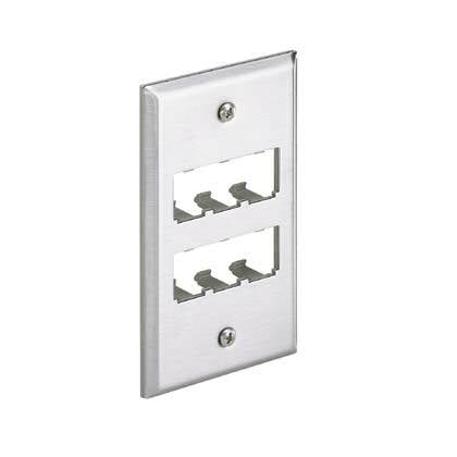 Mini-Com, Stainless Steel, Faceplate, 6 port