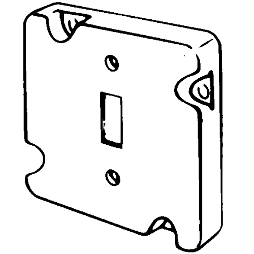 8489 Raised Electrical Box Cover, 4-11/16 in L x 4-11/16 in W x 1/2 in D, Toggle Switch Cover, Steel
