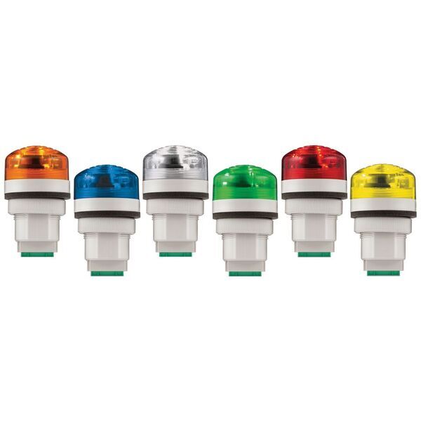 PMC-048-240R Cylindrical Multi-Functional Combination Audible/Visual Signal, 48 to 240 V AC, LED Lamp, 85 dB Sound, Indoor/Outdoor, Panel Mount, Red Lens, CE Certified|cUL Listed|UL Listed