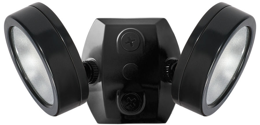 LES2X13NB 2-Head Floodlighting, (2) LED Lamp, 26 W Fixture, 120 V AC, Black Housing