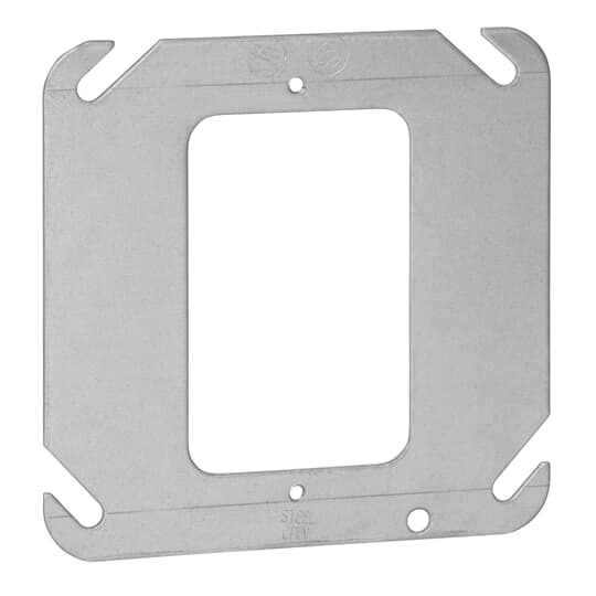 52-C-0 Steel City Outlet Device Cover, 4 in L x 4 in W, Flat Cover, Steel