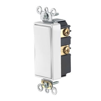 56081-2W Decora Plus Self-Grounding AC Quiet Switch, 24 V AC/DC, 3 A, SPDT Contact