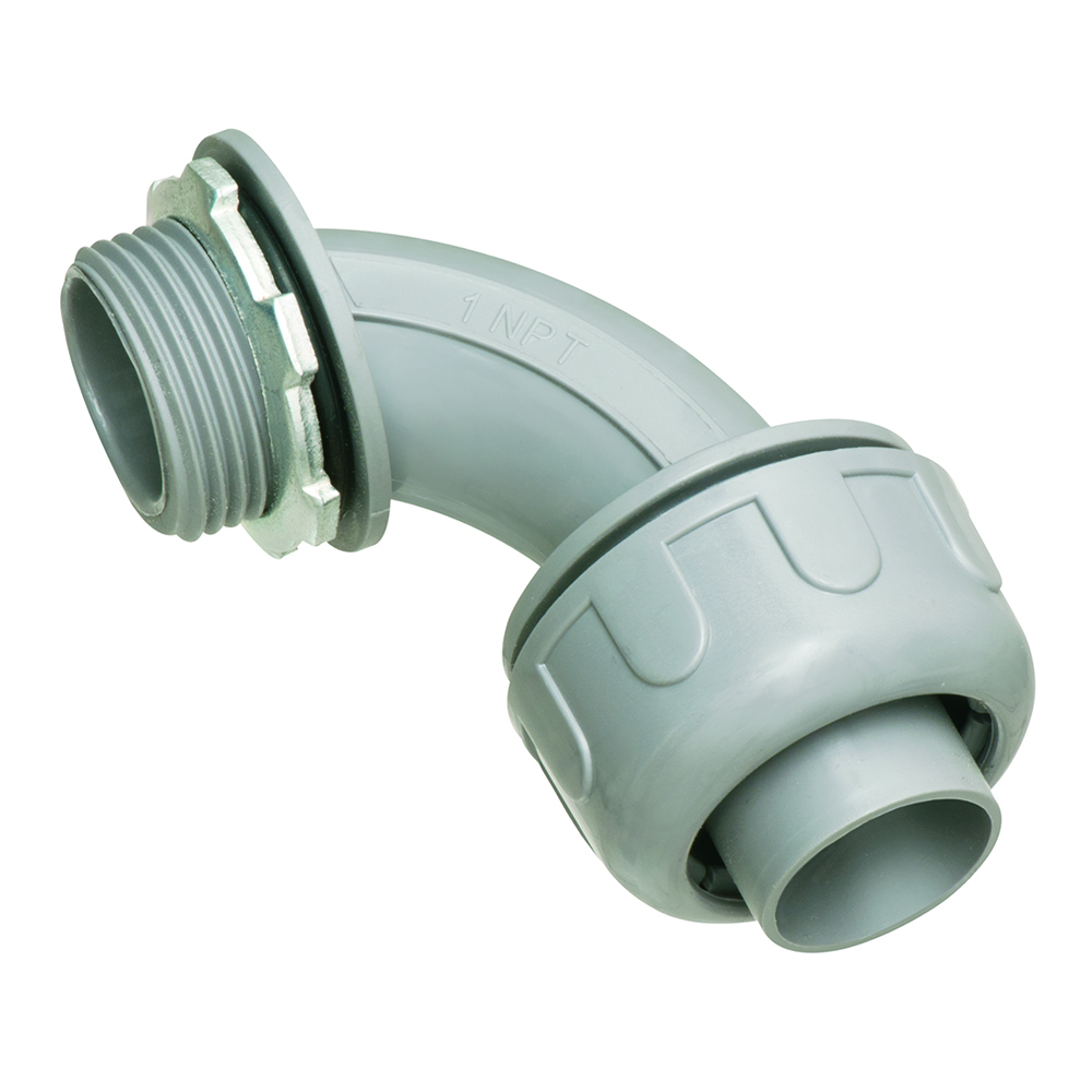 NMLT907C Connector, 3/4 in Trade, 90 deg, Plastic