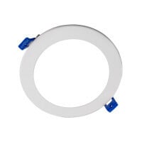 DLE621205KRDWH Edge Lit 6 in Aperture Dimmable Flat Panel Recessed LED Downlight, LED Lamp, 13.9 W Fixture, 120 V AC, Cast Aluminum Housing