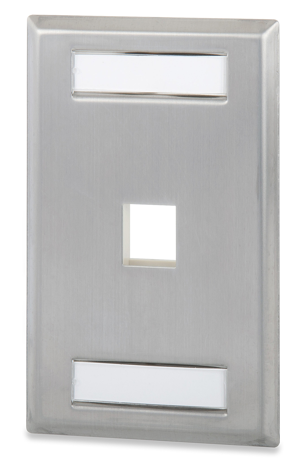 1-Port Single Gang S.Steel Faceplate with Labeling Window