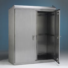 ES-604824-4 EnviroShield 2-Door Ground Mount Enclosure, 48 in W x 24 in D x 60 in H, NEMA 4/IP66 NEMA Rating, Carbon steel