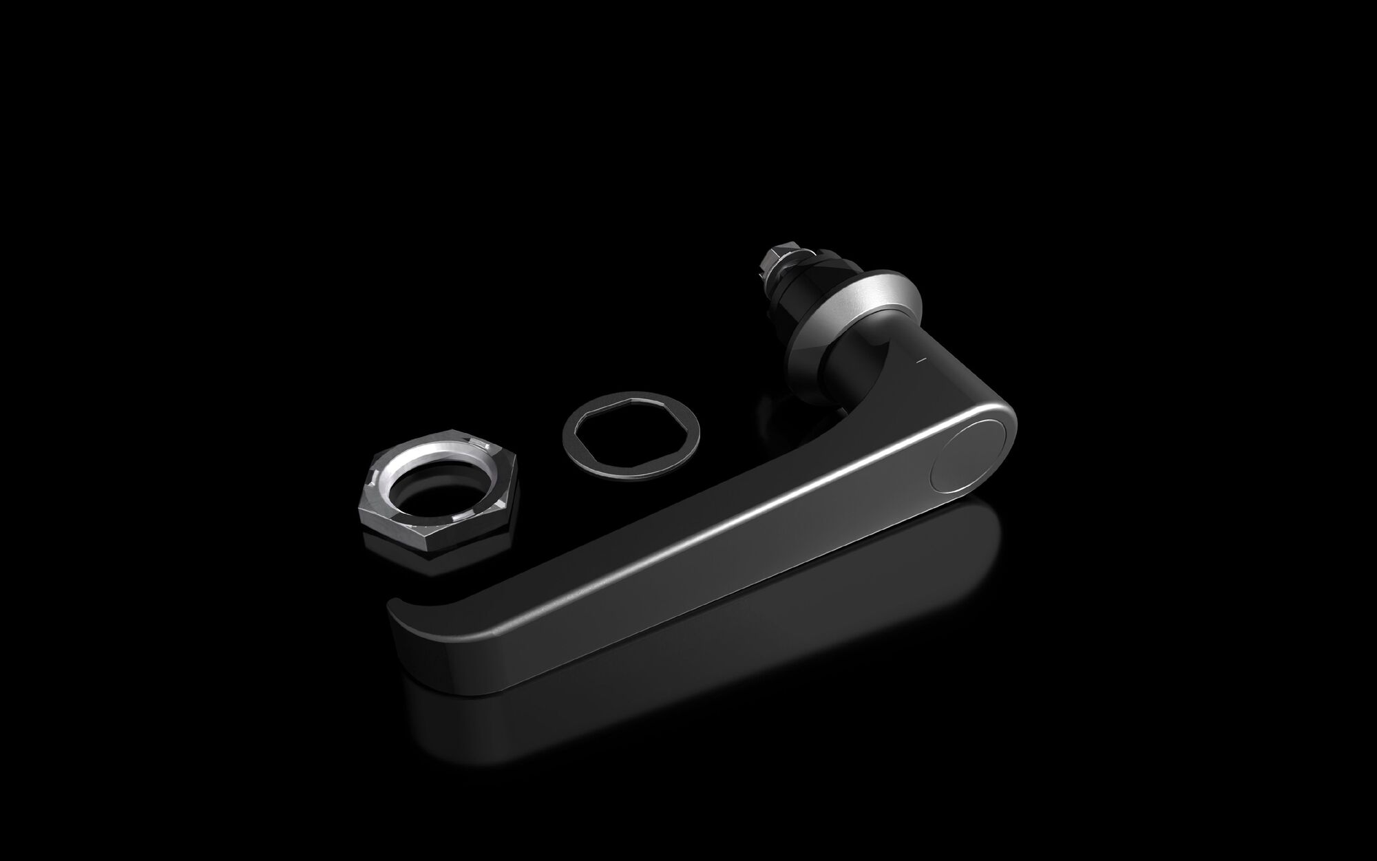 8015168 Handle, L-Handle Handle, For Use With WM Series Enclosure with 3-Point Latching, Die Cast Zinc, Powder Coated