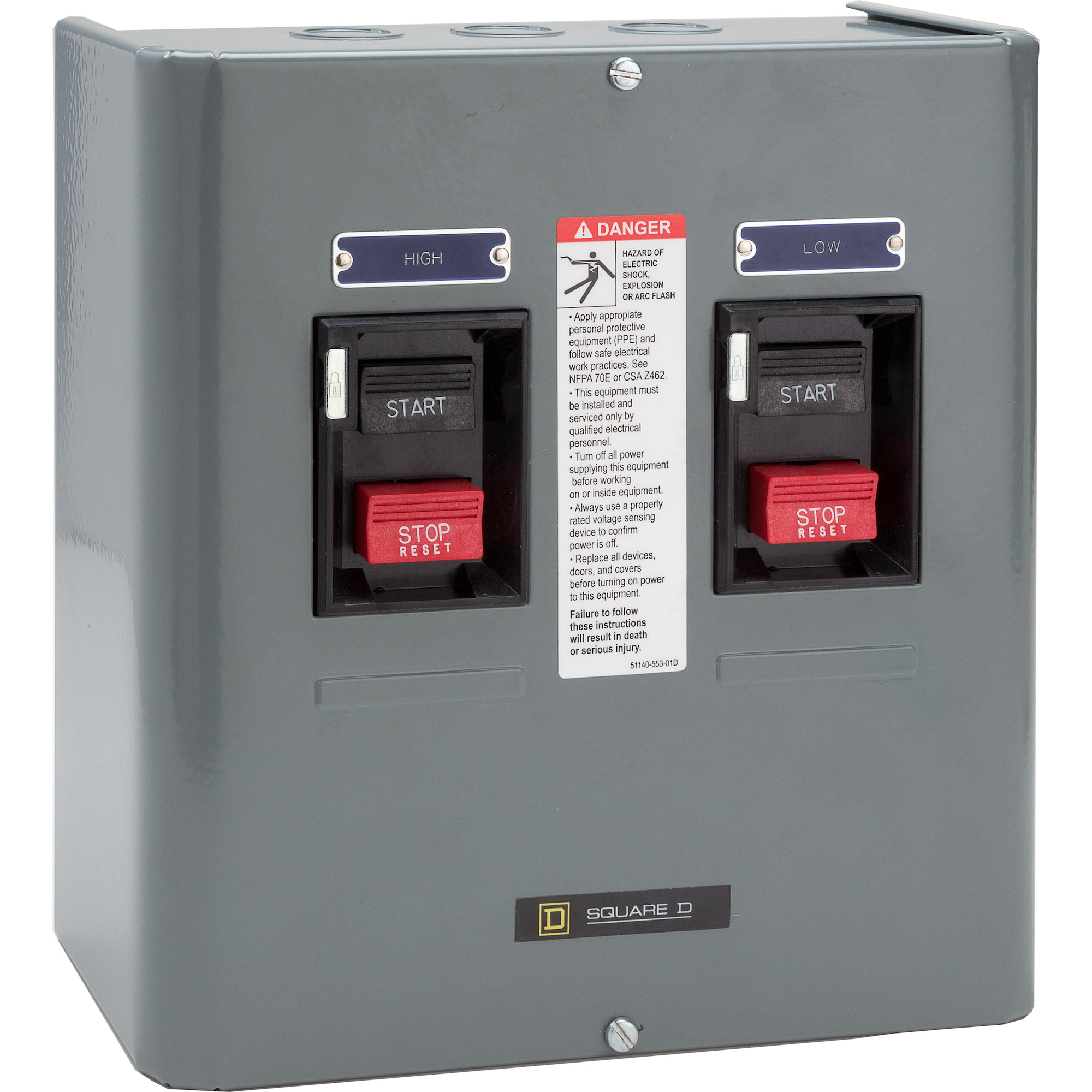 2512MCG1 2-Speed Type M Manual Starter, 3 Poles, NEMA 1 Enclosure