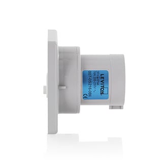 S232-B6 Series I International Configuration Splashproof Pin and Sleeve Inlet, 200 to 250 V AC, 32 A, 2 Poles, 3 Wires, Blue