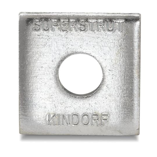 AB241L-3/8EG Superstrut AB241L Located Square Washer, 3/8 in Nominal, 3/8 in THK, Steel
