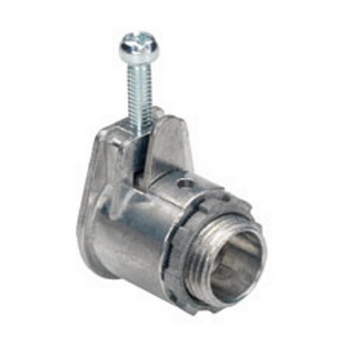 BL-17 Bridgeport Strap Connector, 1/2 in Trade, 1 Conductor, 0.701 to 0.803 in Cable Openings, Die Cast Zinc, Ball Burnished/Mirror Smooth