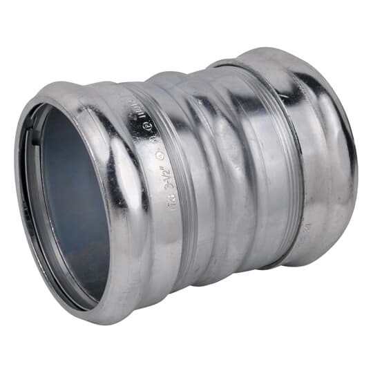 TK119A Steel City Compression Coupling, 3-1/2 in, For Use With EMT Conduit, Steel, Zinc Plated