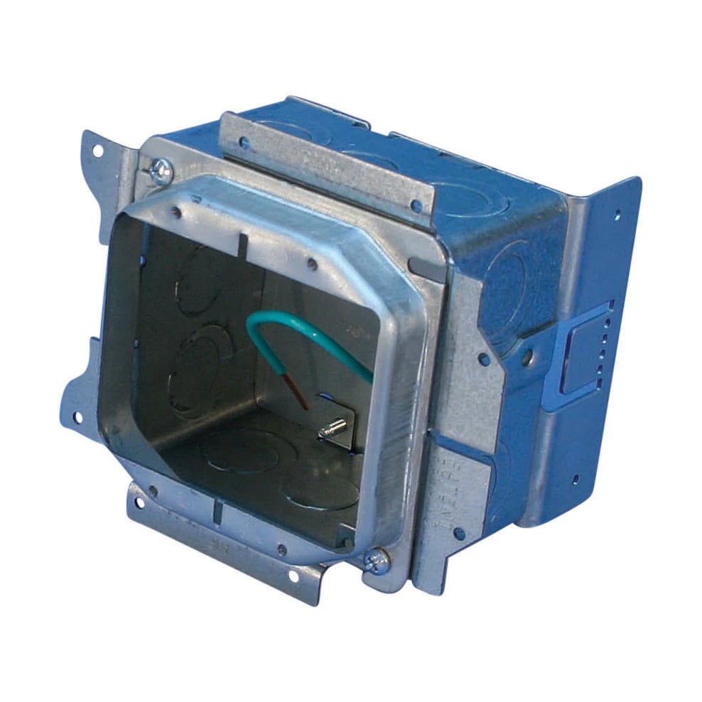 A1SF2G All-in-One Electrical Box, Steel, 32.8 cu-in Capacity, 2 Gangs, 8 Knockouts, 5-3/4 in W x 3-5/8 in D x 5-1/8 in H