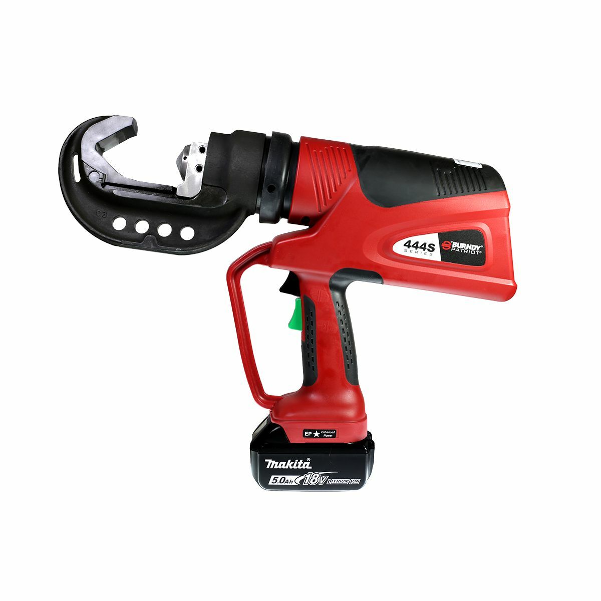 PAT444SL5 C-Head Dieless Cordless Crimper, 4 AWG to 1000 kcmil Aluminum/Copper, 4 AWG to 556.6 kcmil ACSR Crimping, 11 ton Crimping, 18 V DC, Li-Ion Battery, 3.2 in OAL