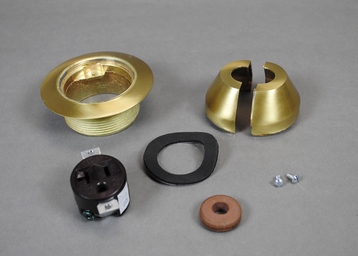 1223BF 1200 Pedestal Power Service Fitting, For Use With In-Floor System, Brass, Brass