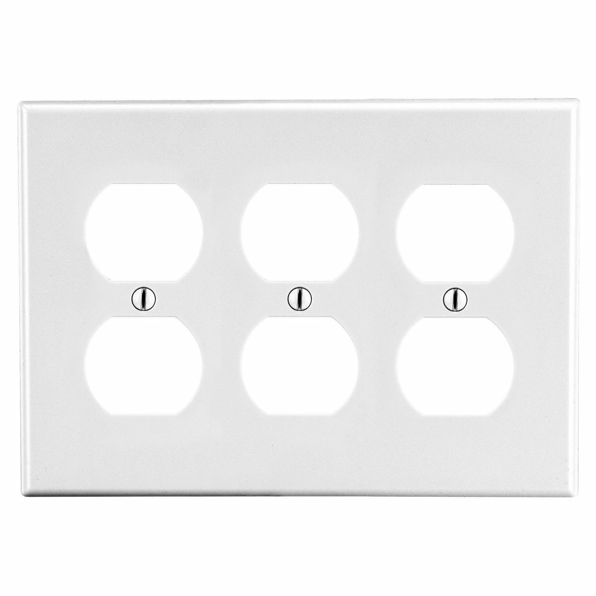 P83W Non-Metallic Standard Wall Plate, 3 Gangs, 6.5 in W x 4.63 in H, Polycarbonate Thermoplastic, White