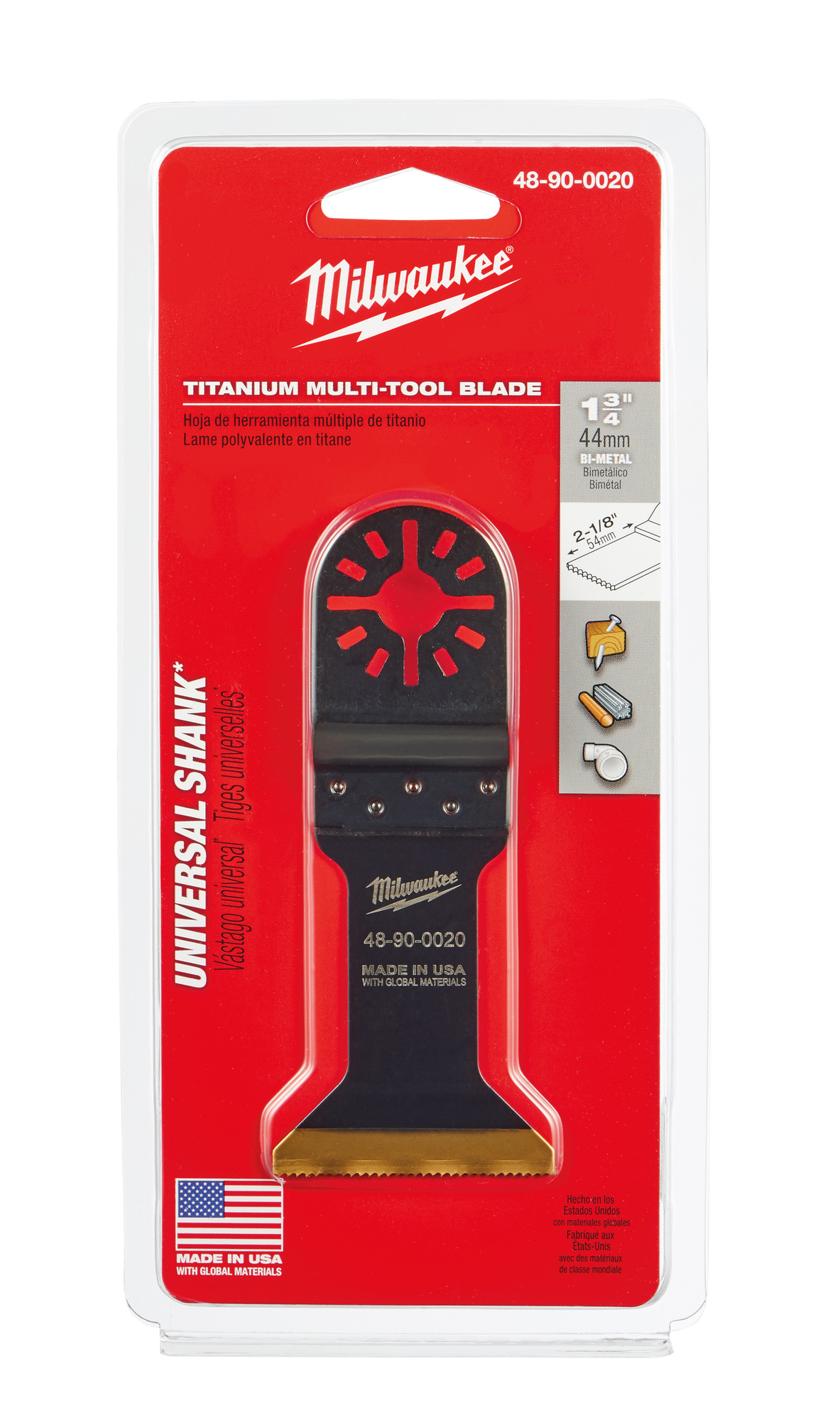 48-90-0020 Multi-Tool Blade, For Use With Oscillating Tool, 1-3/4 in Dia Cutting, Bi-Metal
