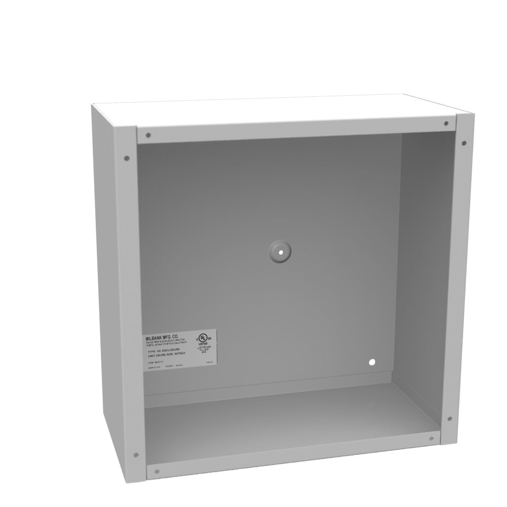 12x6x12 Screw Cover Type 1 UL Listed Steel No Knockouts ANSI 61 Gray Cover with Teardrop Slots Mounting Holes in Back