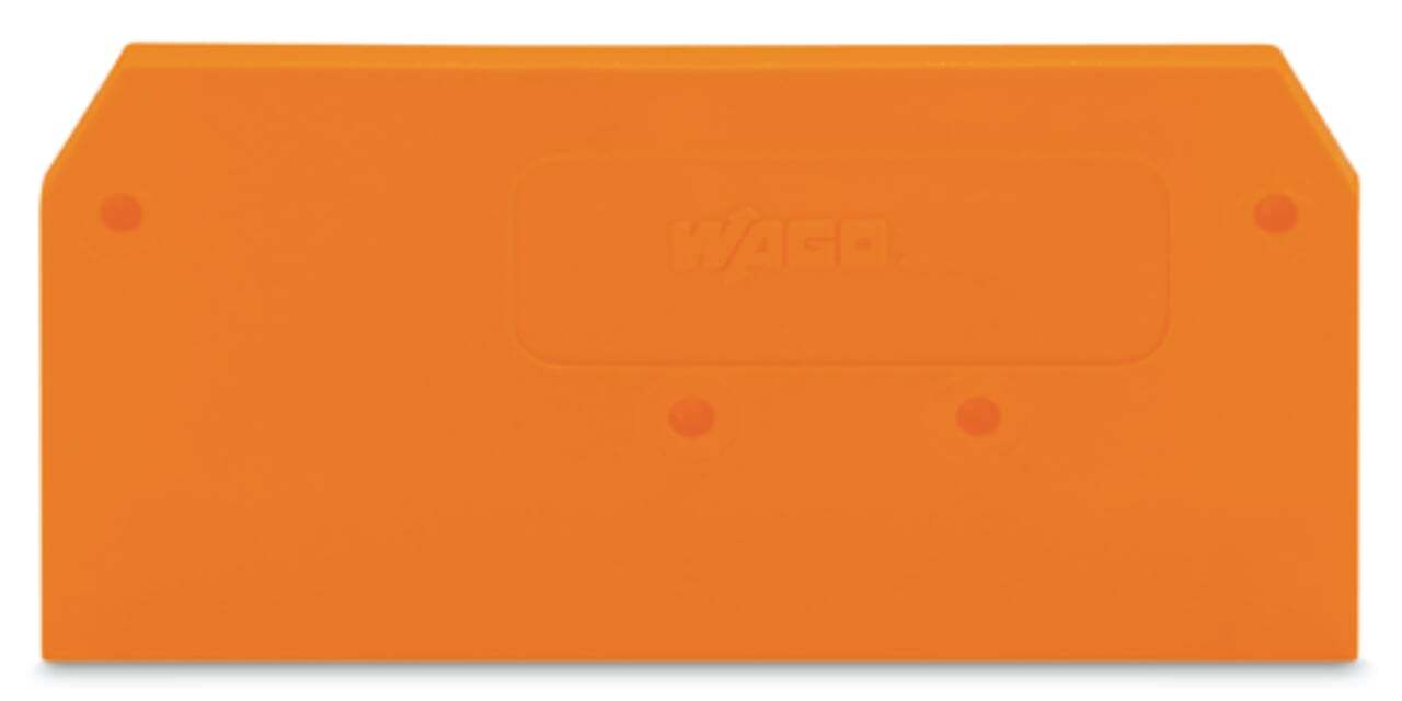 281-329 End and Intermediate Plate, For Use With Rail Mounted, Polyamide, Orange