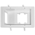 Three-Gang RDV Old Work Plate, Length 6.75 Inches, Width 10.5 Inches, Depth 2.72 Inches, Color White, Mounting Means Zip-Mount Retainers