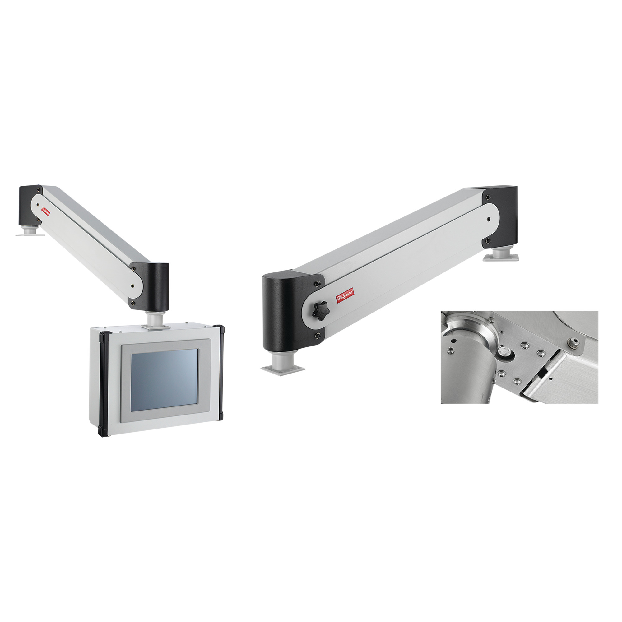 VHD26 Syspend VM2 Type 4 Heavy Duty Machine Top Mount VHD Motion Arm, For Use With SYSPEND HMI Enclosures, 45 to 125 lb Load Capacity, Steel, Light Gray