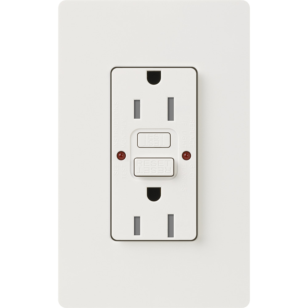SCR-15-GFST-DS Claro Tamper-Resistant GFCI Duplex Receptacle, Decorator-Style Outlet, 15 Amp, Self-Testing, Satin, Desert Stone